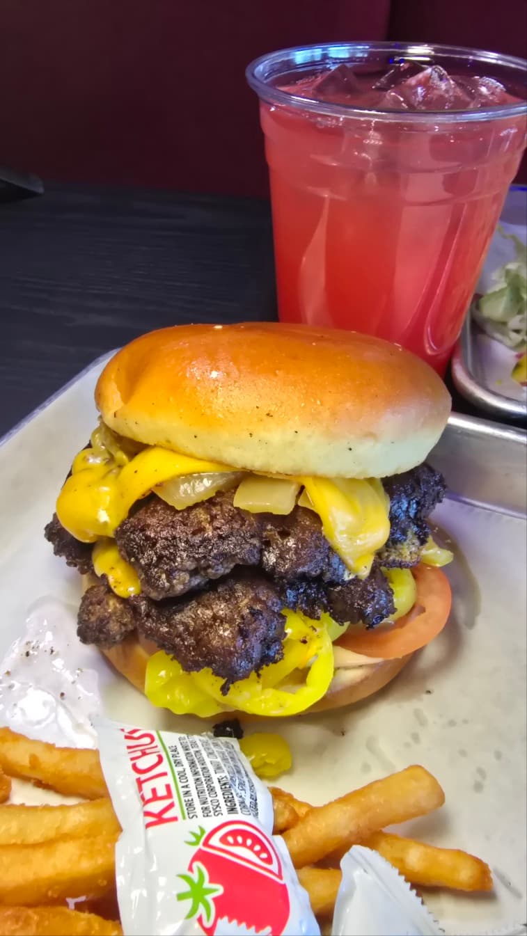 Double Cheeseburger with Fries (before)